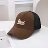 Gorra de Malla Cabeza Grande Letra Bordada Gorra de Béisbol para Mujer Primavera y Verano Estilo Coreano Combinación Perfecta Mostrar Rostro Cara Pequeño Ala Ancha Pico de Pato Gorra para Hombre