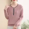 Camisetas de Tricô para Mulheres de Meia-Idade e Idosas - Primavera e Outono 2025 - Novas - Soltas e Estilosas - Suéter Interno para Mulheres de Meia-Idade e Idosas