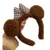 Laço Doce, Orelhas de Urso Fofas, Faixa de Pelúcia para Mulheres, Para Lavar o Rosto no Inverno, Faixa de Maquiagem, Acessórios de Cabelo Marrons da Moda