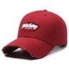 Gorra de béisbol rasgada de nicho para mujer estilo coreano parche bordado que hace que la cara se vea pequeña gorra con visera de copa dura para hombre sombrero para el sol moderno que combina con todo