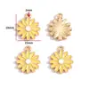Accesorios para Joyería de Aleación DIY Flor de Girasol con Goteo de Aceite Trébol de Cuatro Hojas Colgante Pulsera Collar Pendientes Colgante W494