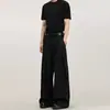 Calça pantalona plissada tridimensional, design solto, calça reta casual para primavera e outono, sem amassar, para homens e mulheres