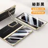 Capa de Celular de Couro Liso Galvanizado Adequada para Samsung Zfold8Ultra Suporte de Lente Dobradiça Fold7 Capa Protetora Anti-Queda