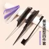 Set de Peines para Peluquería, Peine de Cola Puntiaguda, Peine para Cabello Esponjoso, Cepillo para Bordes de Cabello Suelto, Peine Plegable Portátil, Peine de Doble Cara