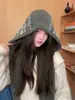 Bufanda de Punto con Capucha Estilo Nórdico Retro, Gorro Integrado para Mujer, Otoño Invierno, Cálida, Protección para Orejas, Adelgazante Facial, Gorro de Lana para la Cabeza