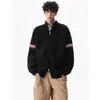 Suéter de tricô com padrão TB de três listras, conjunto combinando masculino e feminino, com zíper parcial, gola alta, estilo vintage, outono/inverno, atacado de uma fábrica transfronteiriça