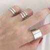 Set de múltiples piezas japonés y coreano anillo abierto índice moda simple elegante anillo abierto dedo índice diseño de nicho personalidad moderna estilo idéntico a estrella femenina