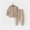 Ropa de Otoño y Pantalones para Bebé con Forro de Felpa, Conjunto Espeso de Ropa Interior para Bebé, Capa Base Cálida de Invierno para Niños, Pijama para Casa, Invierno Separado