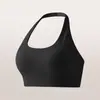 Sujetador deportivo de yoga cruzado más vendido con cuello halter y espalda descubierta para mujer, con copas fijas, que absorbe la humedad, transpirable, de secado rápido, top versátil para usar como prenda exterior.