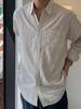 Camisa Listrada de Manga Longa para Homem Primavera e Verão, Camisa Tendência Estilo Coreano, Camisa Casual Japonesa Estilo Hong Kong, Jaqueta Top Solta