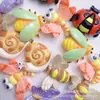 Accesorios de Resina de Dibujos Animados DIY Mariposa Simulada Abeja Insecto Pegamento de Crema Colgante Casero Pasador Cuerda para el Cabello Hebilla de Zapato Material