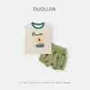 Conjunto Casual de Verão Dudu's Girls com Colete Estiloso e Shorts Conjunto de Duas Peças para Meninas Roupas Infantis