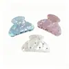 Pinza para el Cabello de Tamaño Mediano con Textura de Acetato de Diamantes Tachonados, Pinza para el Cabello Estilo Bm de Sujeción Media, Pasador Lindo y Elegante para Sujetar Coletas Altas