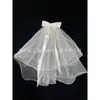 Velo para fotografía de celebridades de internet, accesorios con luz de flash, puesto luminoso, tocado de doble capa, lazo blanco de malla para niños