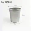 Copo de Alumínio 9oz Copo de Café Copo para Bebida Fria Copo de Alumínio de Grau Alimentício com Borda Enrolada e Padrão de Logotipo Personalizado Copo de Alumínio de Grau Alimentício
