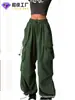 Pantalones Casuales Personalizados Simples para Viajar al Trabajo Estilo Europeo y Americano Versátil Cintura con Cordón Caída Bolsillos Múltiples Pantalones Largos de Gama Alta