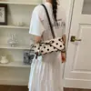 Bolso Pequeño de Lunares Blanco y Negro Estilo Mori Japonés para Mujer, Nuevo Modelo 2026, Bolso de Hombro Versátil, Bolso de Mano para el Trabajo, Bolso Dumpling