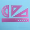 Juego de Reglas de Cuatro Piezas para Instituciones Educativas, Reglas de Aleación de Aluminio con Grabado Láser de Logotipo Personalizado, Suministros de Papelería al por Mayor