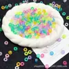 100 Peças/Saco Contas com Furo Grande Coloridas Pó de Cebola Transparente Fosco Contas de Balde Contas de Plástico para Pônei Dreadlocks de Pônei