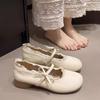 Zapatos Mary Jane de Estilo Francés 2025 Primavera y Otoño Nuevos Retro Suaves Elegantes Vestido Zapatos de Tacón Grueso de Boca Baja de Una Sola Capa Zapatos de Mujer