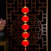 Suministros Decoraciones Año Nuevo Festival de Primavera Chino Tela Flocada Cadena de Farolillos Rojos Colgantes de Farolillos Rojos Pequeños Decoraciones