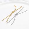 Pulseira push-pull corrente de pérolas quadradas ajustável aço inoxidável acessórios DIY fabricação pingente de conexão acessórios de alta moda