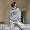 Sudadera de Cuello Redondo de Moda para Mujer 2025 Nueva Primavera y Otoño Estilo Americano Holgada Versátil Sudadera con Capucha Manga Larga Chaqueta de Primavera