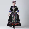 Trajes de Danza para Hombres y Mujeres Adultos de las Minorías Étnicas Zhuang y Shui de Guangxi, 3 de Marzo, Faldas Largas Estilo Minoría Étnica 56