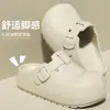 Birkenstock Feminina Verão 2026 Novo Impermeável Antiderrapante Solado Grosso Versátil EVA Meio Aberto Bico Tamanco Sapato com Furos