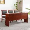 Sala de Conferências Combinação de Mesa e Cadeiras de Conferência Mesa Longa de Conferência 12m Mesa com Tiras de Folheado de Madeira Duplo Mesa de Treinamento Mesa de Escritório
