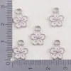 Pingente Colorido de Flor de Cerejeira em Esmalte e Liga de Metal Acessórios para Joias de Brinco, Colar, Pulseira DIY