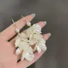 Brincos de franja de pétalas doces e delicados franceses Moda coreana requintada luxo alta qualidade joia de orelha versátil atacado
