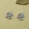 Plata de Ley S925 Colgante Redondo Hueco de Marca DIY Pulsera de Cristal Hecha a Mano Joyería Accesorios de Plata