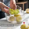 Cuenco de vidrio con borde dorado estilo japonés, plato transparente para frutas, cuenco de ensalada de verduras de moda, vajilla para platos fríos y fideos del hogar