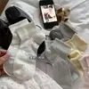 Nuevos Calcetines Cortos Básicos Finos de Seda para Primavera y Verano, Calcetines de Malla Hueca Lisos de Color Sólido para Maternidad, Calcetines Versátiles Transpirables para Mujer
