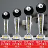 Trofeo de Cristal de Billar Bola Ocho Producción Resina Metal Figura Trofeo Campeón Competencia de Snooker Conmemorativo