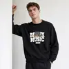 Impressão Estilo Hong Kong Inglês Moletom Tendência Novo Gola Redonda Camiseta de Manga Longa Estilo Casal Anime Novo Top Primavera e Outono