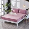 Amazon Comercio Exterior Caliente Cama Acolchada Terciopelo de Leche Vellón Coral con Forro Terciopelo Cristal Color Sólido Sábana Invierno