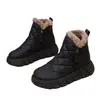 Botas de Neve da Moda para Mulheres 2026 Novo Estilo Botas de Neve de Inverno do Nordeste Sapatos de Algodão Veludo Plus Espessado Quente Macio Couro Botas Curtas