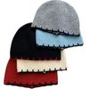 Gorro de Lana Estilo Universitario para Mujer Otoño e Invierno Cálido Gorro Tejido Gorro para el Frío Gorro sin Visera Color Sólido Versátil Cálido para Montar Gorro Cubeta