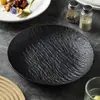 Prato raso redondo criativo estilo japonês, material de PE de alta qualidade, adequado para uso doméstico, para bife, massa e culinária ocidental, utensílio de cozinha estiloso