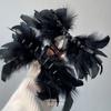 Elegante horquilla de plumas moda femenina clip para el cabello de avestruz tocado clip para el cabello de la parte posterior de la cabeza horquilla grande clip de tiburón