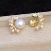 Accesorios DIY Joyería de Perlas Plata S925 Aretes Vacíos de Pestaña Soporte Vacío Producto Semielaborado Soporte para Aretes 9-10mm Jg5949
