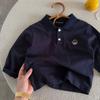 Polo de Manga Larga para Niños 206 Oso de Dibujos Animados de Otoño para Niños Camiseta Rayada para Bebés Camiseta Básica de Primavera y Otoño para Niños