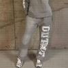 AliExpress comercio exterior Europa y Estados Unidos retro hacer viejo estilo sudadera personalidad estampado de letras suéter para hombre y mujer pantalones al por mayor