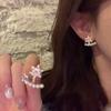 Pendientes geométricos de mariposa con circonitas superbrillantes y aguja plateada, de moda, exquisitos y ligeros, de lujo, elegantes, de alta gama, para mujer.