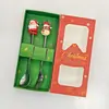 Juego de Cubiertos de Acero Inoxidable para Mesa Navideña, Tenedor de Postre y Fruta, Árbol de Navidad, Cucharilla de Café, Cuchara y Tenedor de Muñeco, Juego de Regalo para Niños