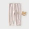 Pantalones para Niña Primavera y Otoño Estilo Nuevo Leggings para Bebé Niña Pantalones Largos para Niños Lazo Dulce Pantalones de Canalé Versátiles