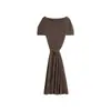 Vestido Sumeihui Tomara que Caia Manga Curta 26 Primavera/Verão Novo Estilo LEM Simples Elegante com Amarração na Cintura Midi
