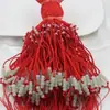 Cordón colgante de ocho cuentas, tejido a mano, de jade, accesorios de joyería para manualidades, cuerda roja, venta al por mayor
